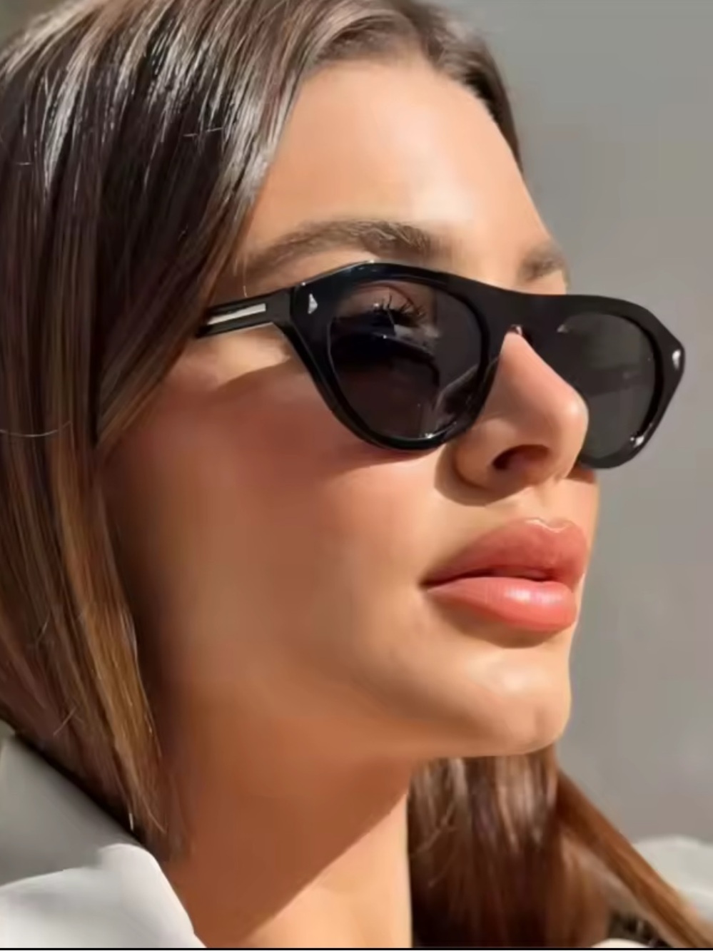 Cat-Eye Sunglasses with Brown Gradient Lenses